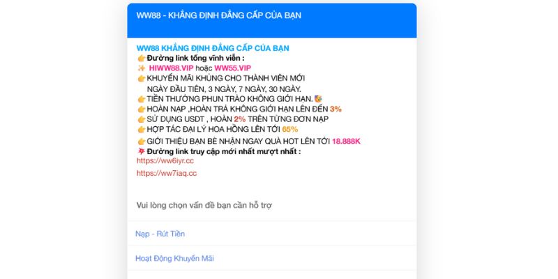 Nhà cái cung cấp nhiều cách thức liên hệ